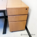 Simo Peanut Rolling 3 Drawer Pedestal File Cabinet, Locking